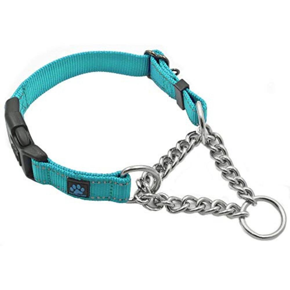 Max and Neo Stainless Steel Chain Reflective Nylon Martingale Collar